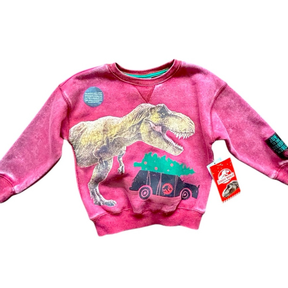 Universal Jurassic World Red Graphic Sweatshirt Size 3T New with Tags - Picture 4 of 8